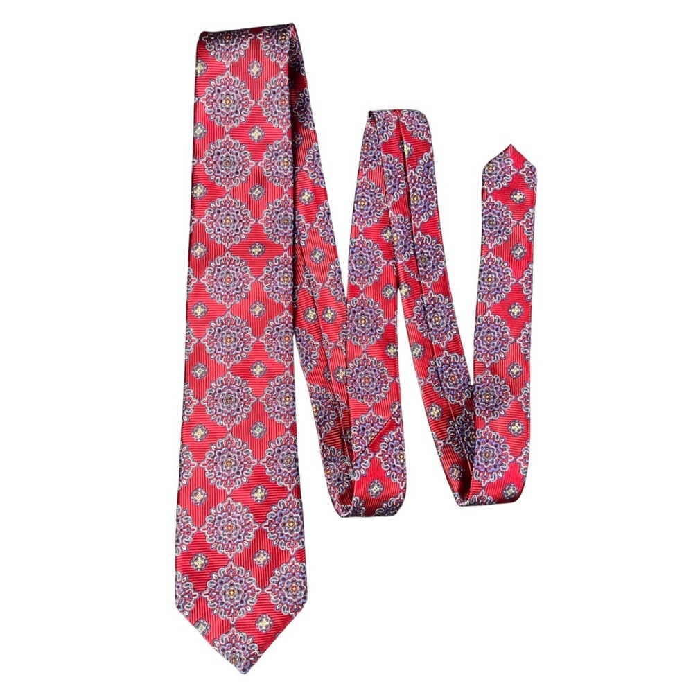 Jos. A. Bank Heritage Collection Red Medallion 100% Silk Mens Necktie